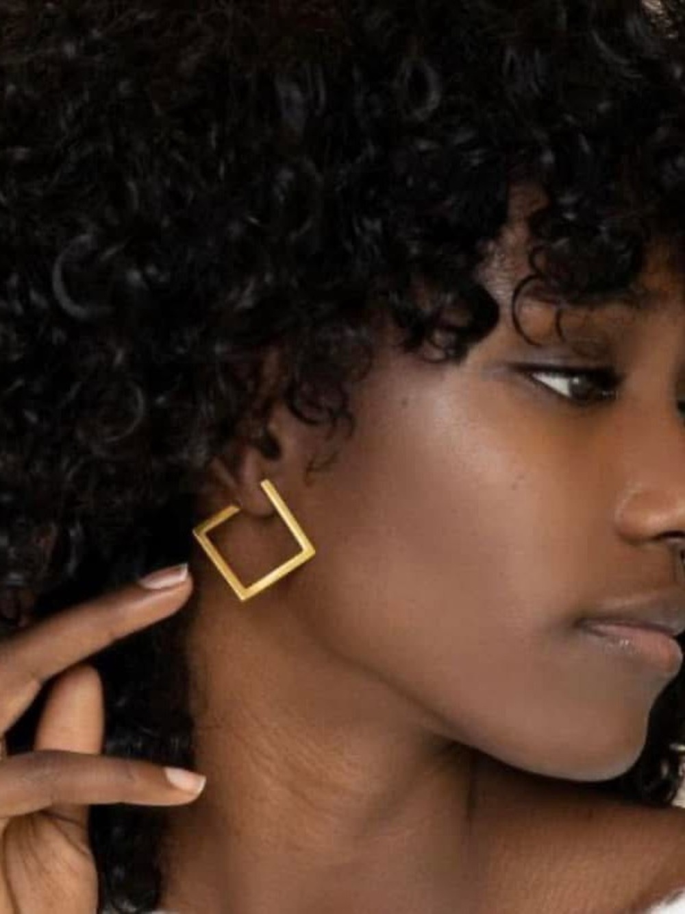 Plunder Design Sylvia Gold Plated Square Hoop Earrings